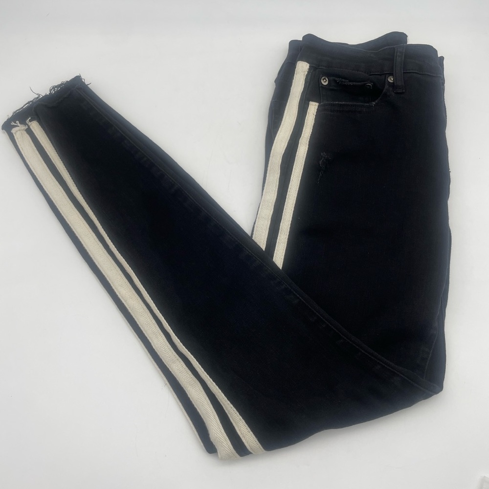 Pistola Audrey Stripe Skinny Jeans in Berlin Night - Picture 3 of 6